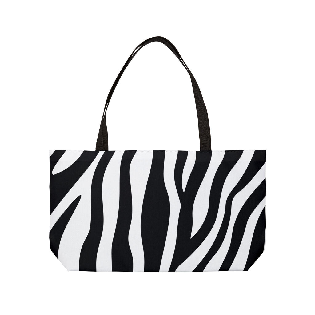 Stylish Zebra Print Weekender Tote Bag, Travel Bag, Beach Bag, Overnight Bag, Durable Weekend Accessory - A Kingdom Lifestyle