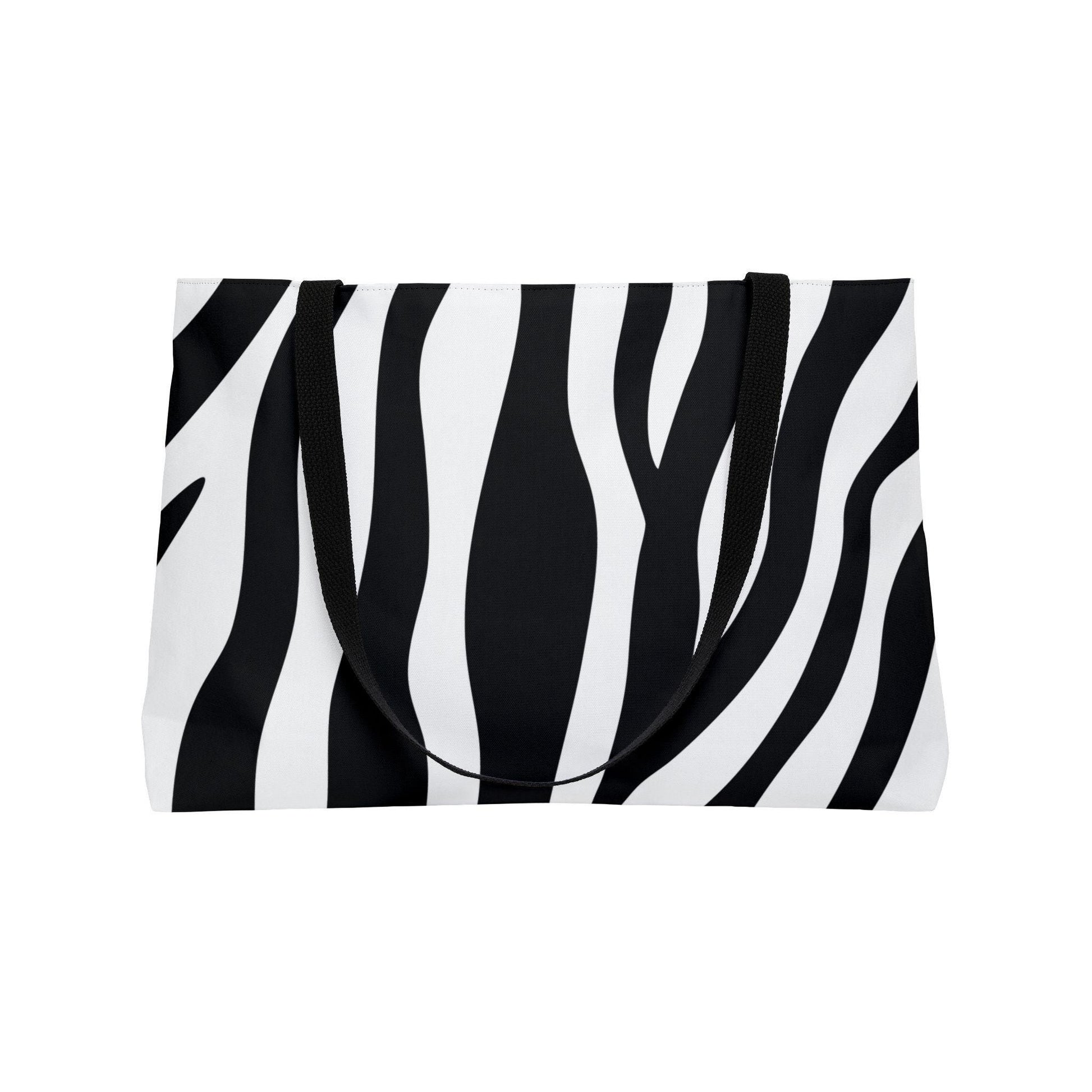 Stylish Zebra Print Weekender Tote Bag, Travel Bag, Beach Bag, Overnight Bag, Durable Weekend Accessory - A Kingdom Lifestyle