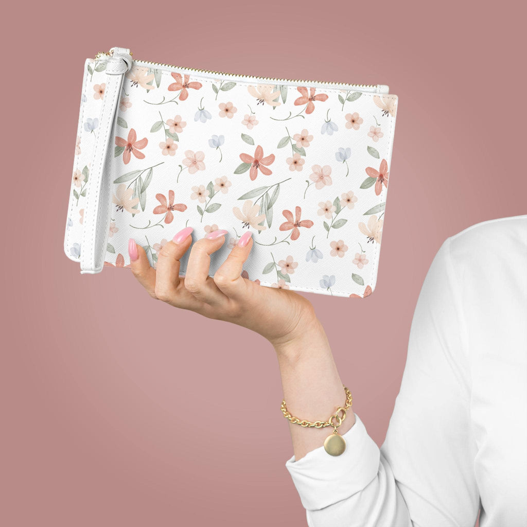 Pink Floral Clutch Bag Elegant Accessory for Weddings Parties, & Everyday Use Chic Gift for Her, Stylish Makeup Pouch, Trendy Wristlet - A Kingdom Lifestyle
