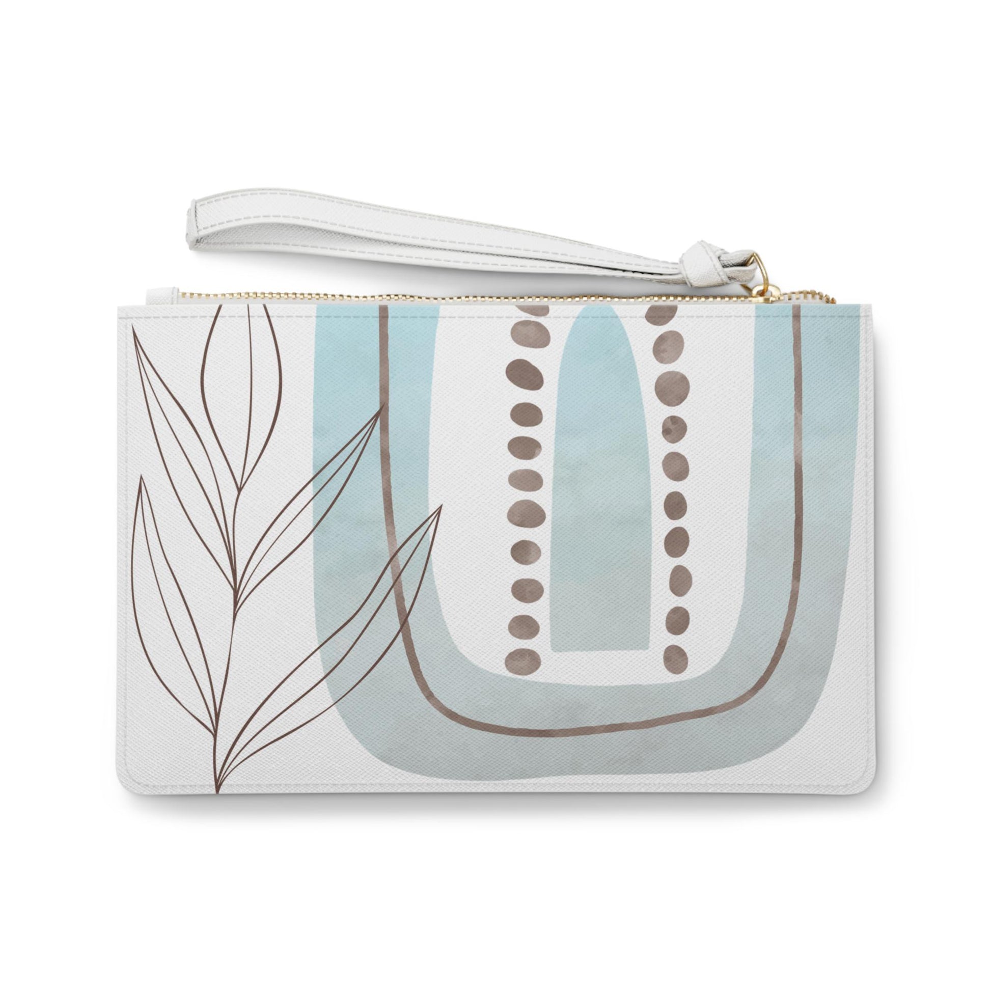 Modern Turquoise Print Boho Clutch Bag, Stylish Handbag, Minimalist Accessory, Gift for Her Everyday Use Travel Bag, Summer Vibes - A Kingdom Lifestyle