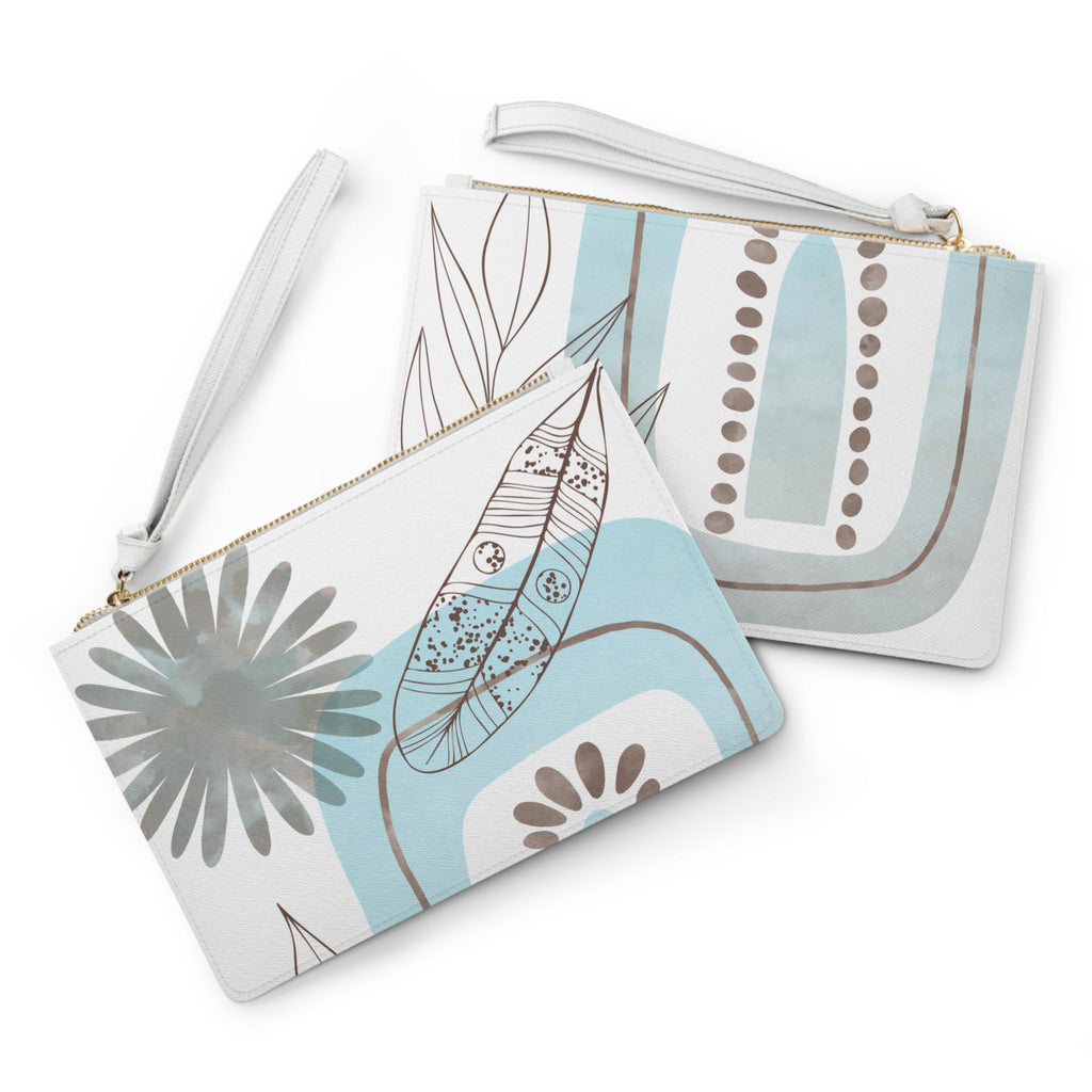 Modern Turquoise Print Boho Clutch Bag, Stylish Handbag, Minimalist Accessory, Gift for Her Everyday Use Travel Bag, Summer Vibes - A Kingdom Lifestyle