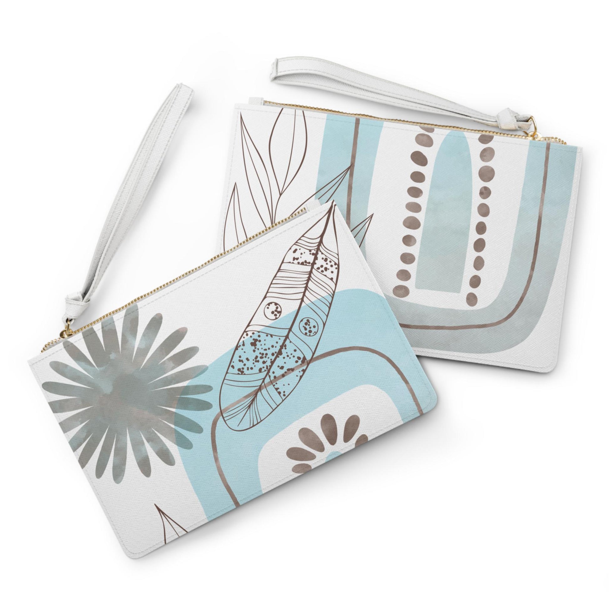 Modern Turquoise Print Boho Clutch Bag, Stylish Handbag, Minimalist Accessory, Gift for Her Everyday Use Travel Bag, Summer Vibes - A Kingdom Lifestyle
