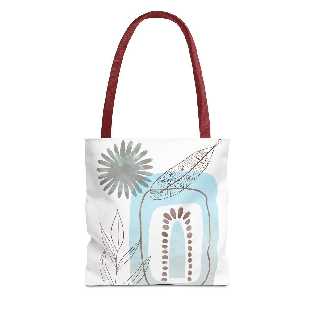 Boho Turquosie Floral Tote Bag Chic Eco-Friendly Carryall, Stylish Shopping Bag, Beach Tote, Gift for Her, Bohemian Style - A Kingdom Lifestyle