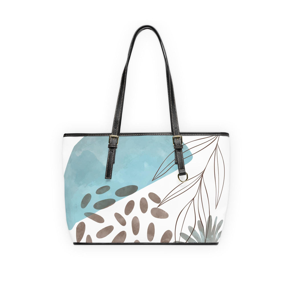 Tuquoise Mod Print PU Leather Shoulder Bag Botanical Style Tote Bag Fashion Accessory Gift for Her Stylish Handbag Eco Friendly Purse - A Kingdom Lifestyle