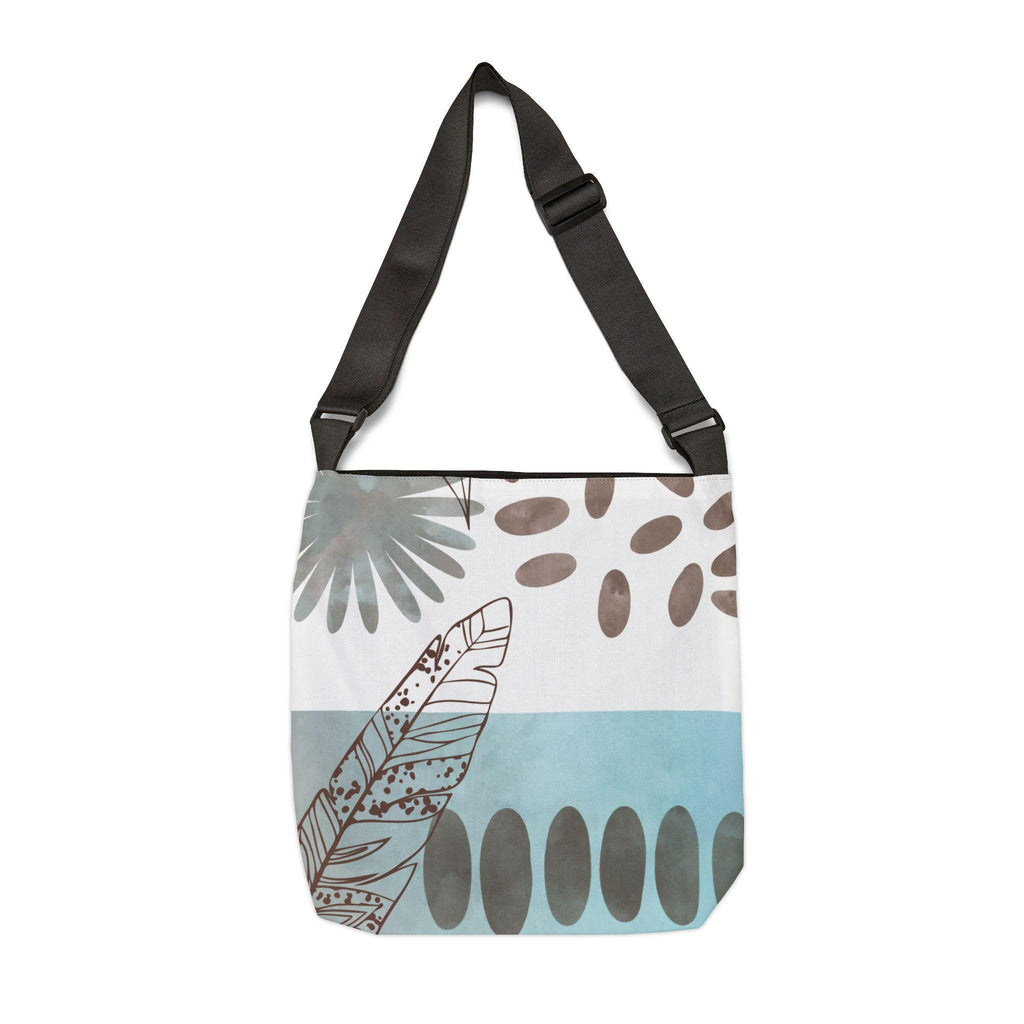 Boho Modern Turquoise Print Chic Adjustable Tote Bag Perfect for Eco-Friendly Shopping, Beach Days, Travel, and Everyday Essentials - A Kingdom Lifestyle