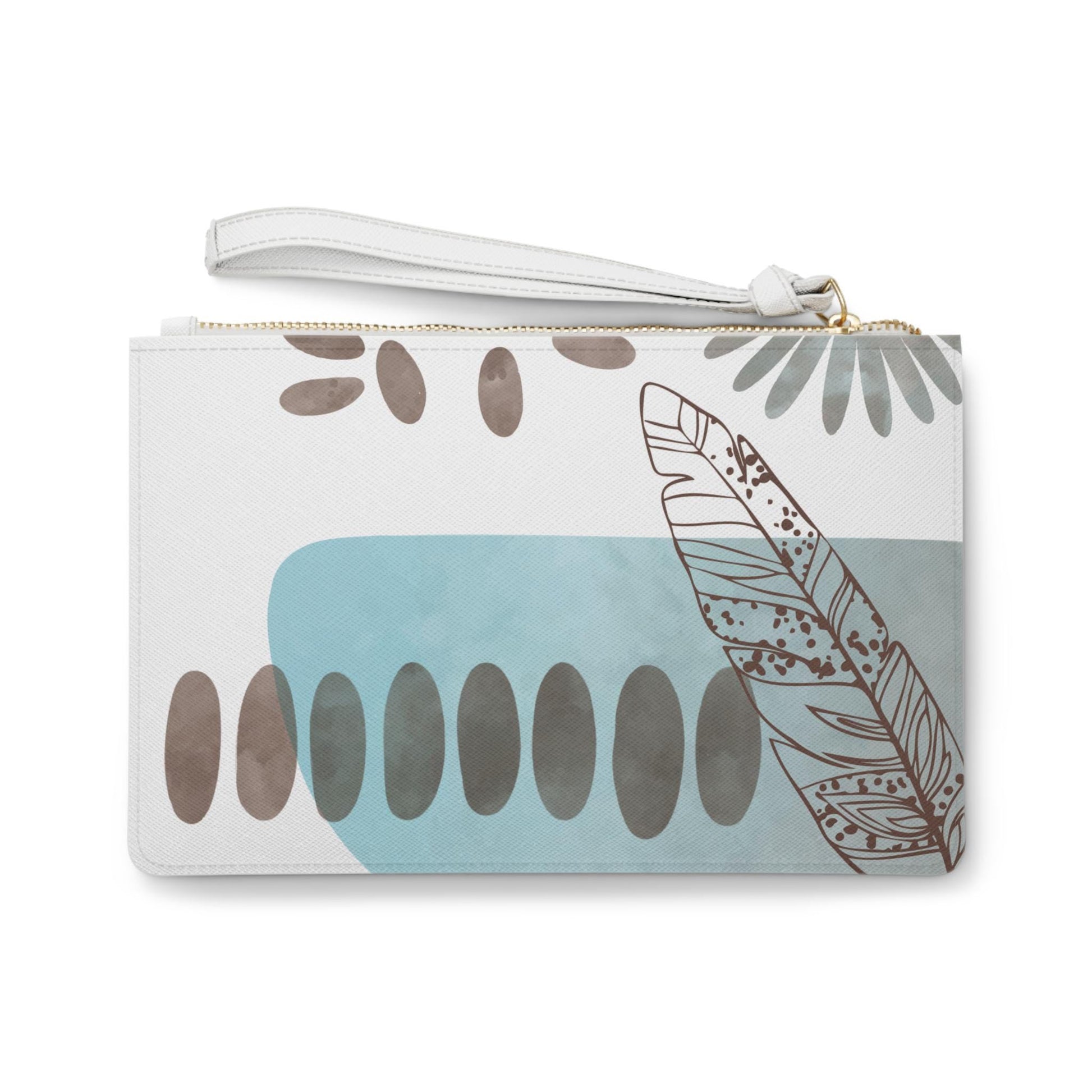Modern Turquosie Print Minimalist Clutch Bag Stylish Purse for Women Ideal for Events or Everyday Use Perfect Gift, Artistically Designed - A Kingdom Lifestyle