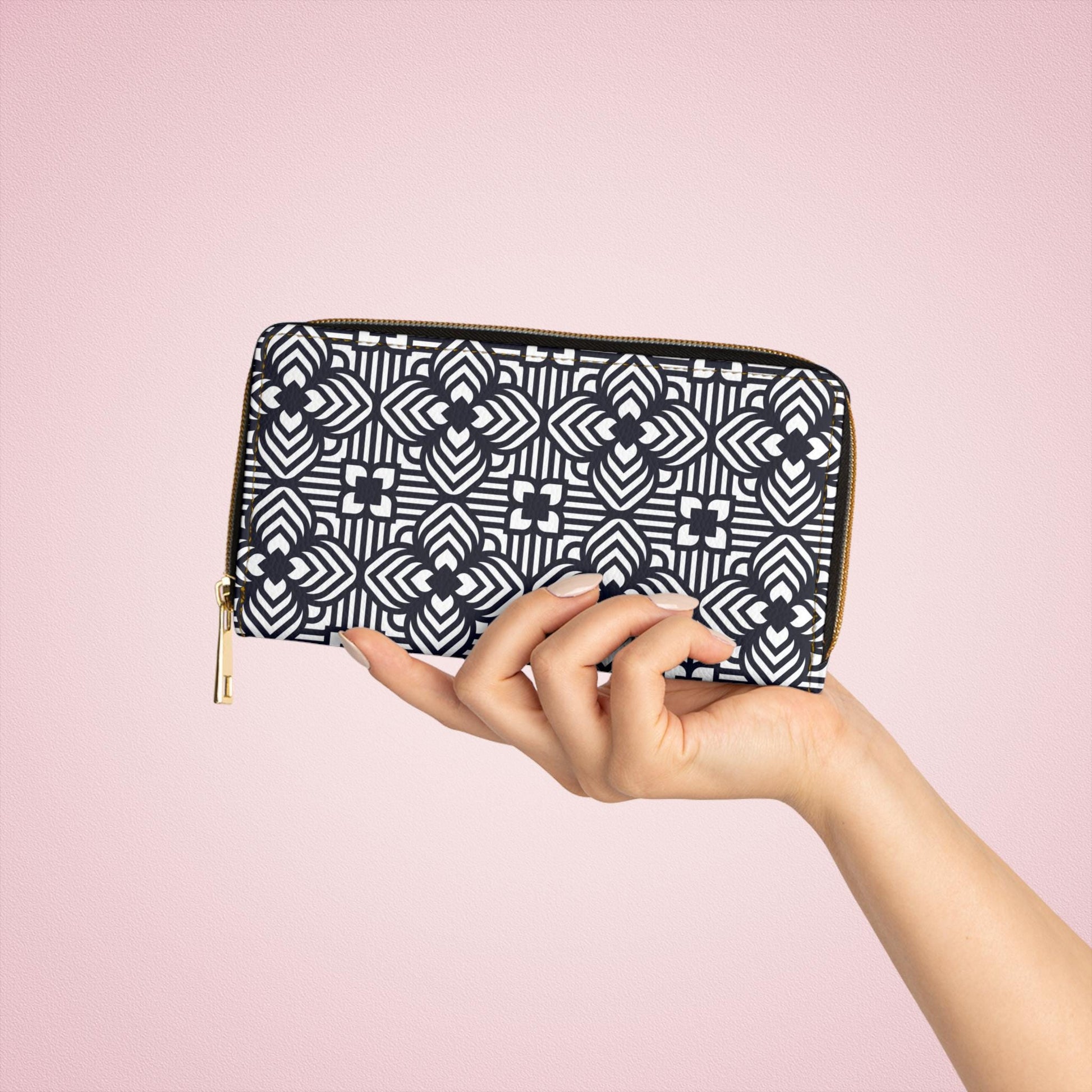 Elegant Floral Zipper Wallet, Stylish Accessory for Everyday Use, Ideal for Gifting, Travel, Organization, Minimalist Design - A Kingdom Lifestyle