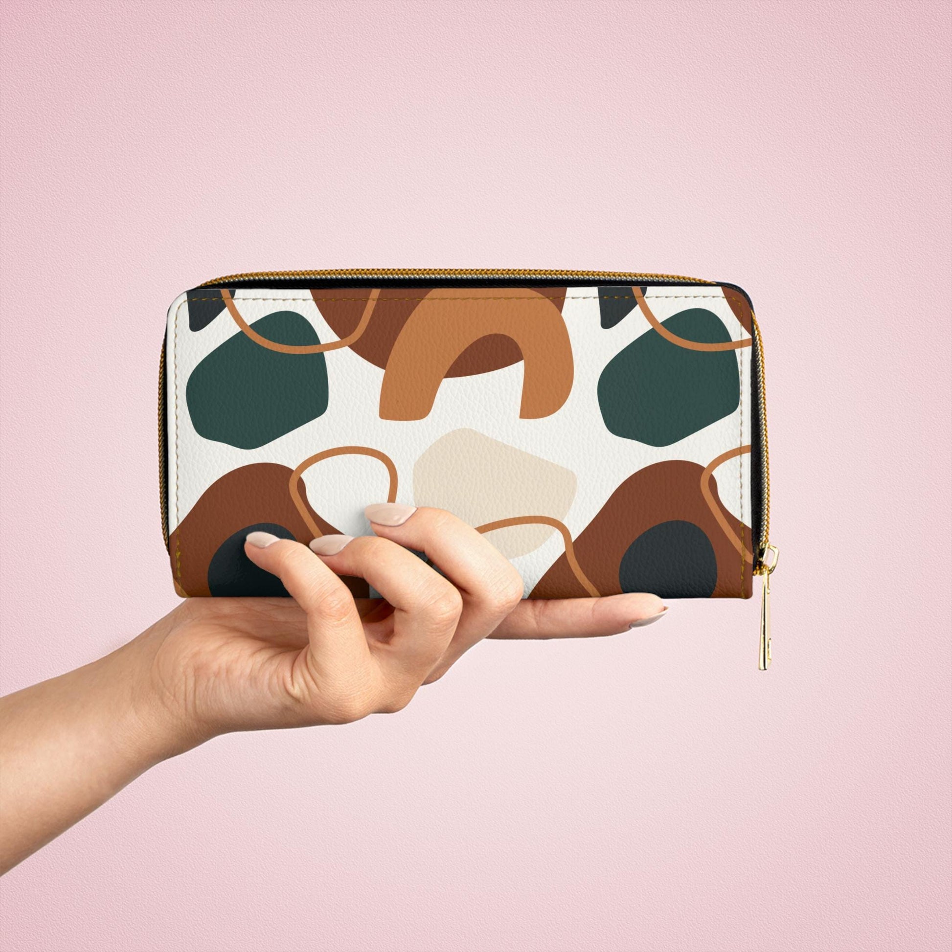 Modern Artistic Zipper Wallet Stylish Designer Purse Modern Clutch,Trendy Accessory for Fashion Lovers Unique Gift Idea for Her Everyday Use - A Kingdom Lifestyle