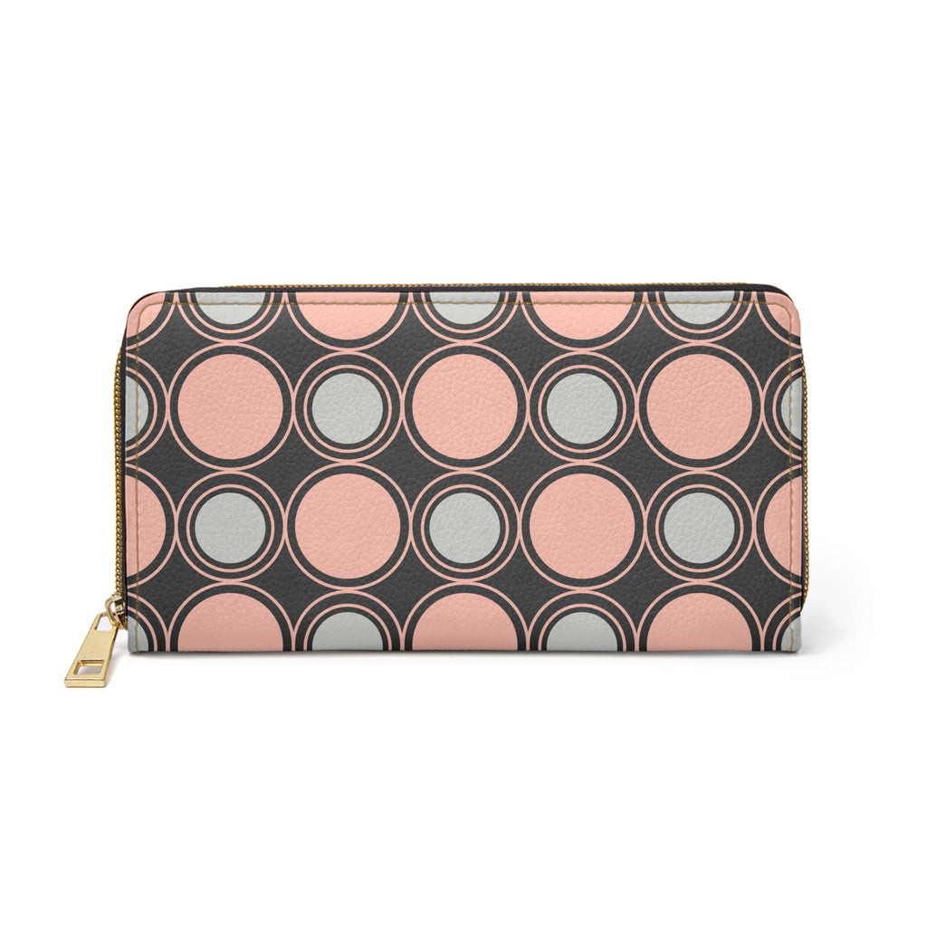 Chic Circle Print Zipper Wallet, Stylish Coin Purse, Perfect for Everyday Use, Great Gift for Her, Unique Patterned Clutch, Travel Accessory - A Kingdom Lifestyle