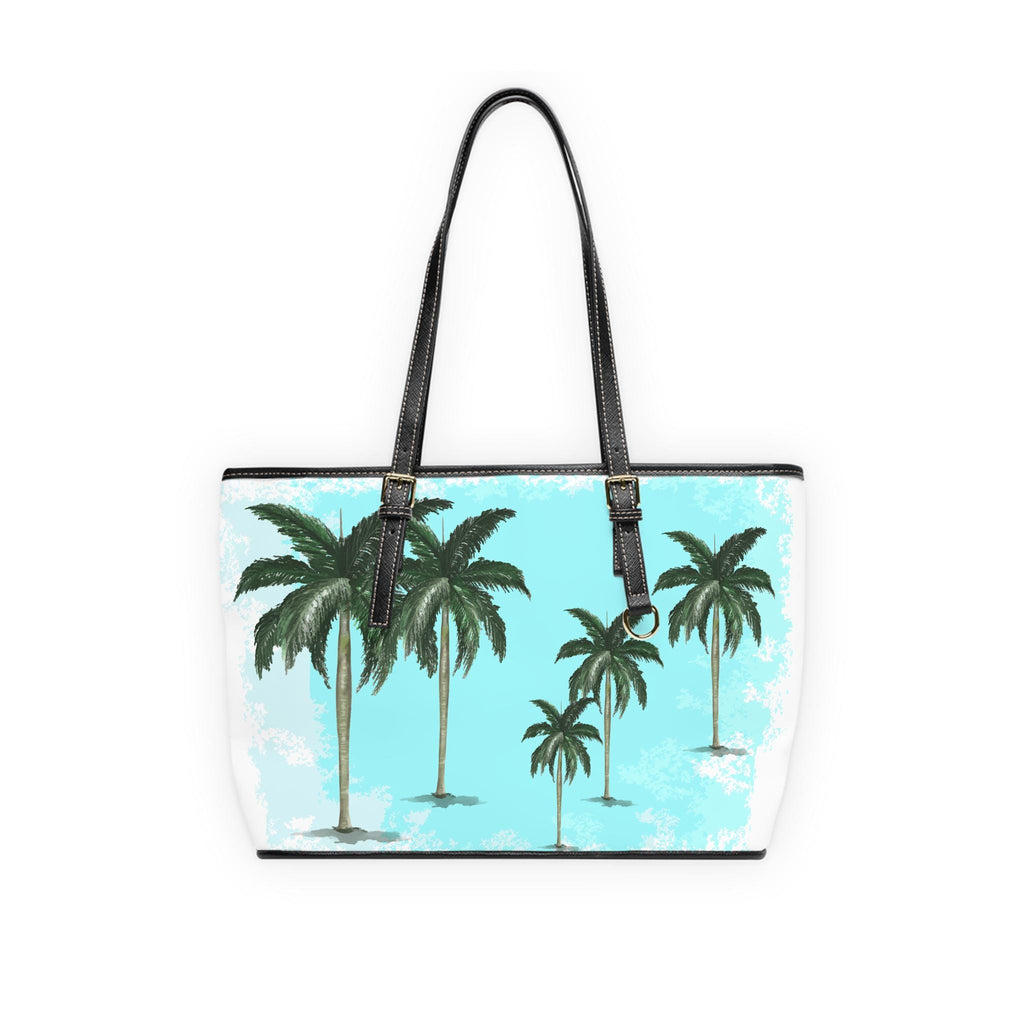 Tropical Palm Print PU Leather Shoulder Bag - Stylish Beach Tote, Travel Purse, Summer Handbag, Gift for Her, Everyday Use - A Kingdom Lifestyle