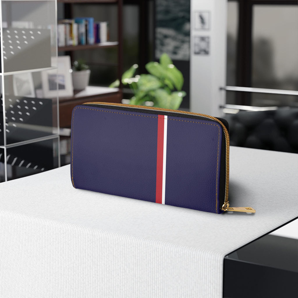 Navy Stripe Zipper Wallet Stylish Clutch, Gifts for Her, Everyday Organizer, Travel Accessory, Modern Purse - A Kingdom Lifestyle