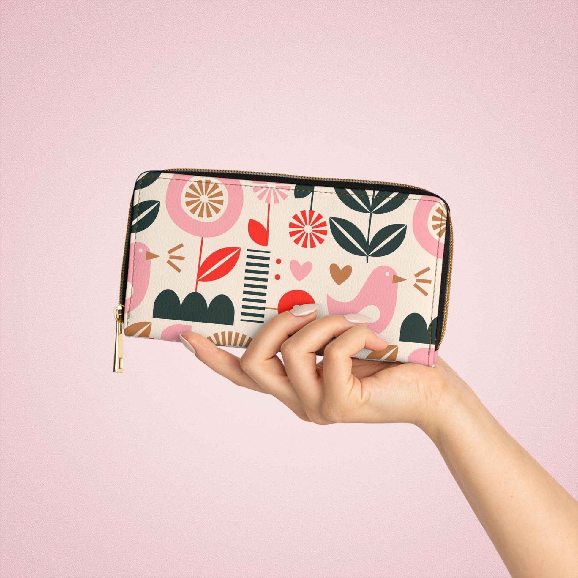 Colorful Floral Zipper Wallet | Cute Card Holder, Gift for Her, Spring Accessory, Everyday Use, Travel Organizer, Birthday Gift - A Kingdom Lifestyle